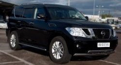 13 849 р. Защита порогов Russtal из круглой трубы диаметром 42 мм Nissan Patrol 6 Y62 дорестайлинг (2010-2014) (Защита порогов с со скосами на торцах (вариант 1))  с доставкой в г. Владивосток. Увеличить фотографию 5