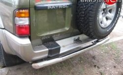 16 899 р. Защита заднего бампера (Ø76 мм, нержавейка) SLITKOFF Nissan Patrol 5 Y61 дорестайлинг (1997-2001)  с доставкой в г. Владивосток. Увеличить фотографию 3