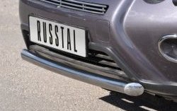 9 199 р. Одинарная защита переднего бампера Russtal диаметром 76 мм Nissan X-trail 2 T31 рестайлинг (2010-2015)  с доставкой в г. Владивосток. Увеличить фотографию 2