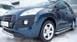 12 999 р. Защита переднего бампера (Ø 42 мм, нержавейка) SLITKOFF  Peugeot 3008 (2009-2013) дорестайлинг  с доставкой в г. Владивосток. Увеличить фотографию 3