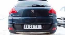 16 849 р. Защита заднего бампера (Ø75х42 мм, нержавейка) Russtal Peugeot 3008 рестайлинг (2013-2017)  с доставкой в г. Владивосток. Увеличить фотографию 3