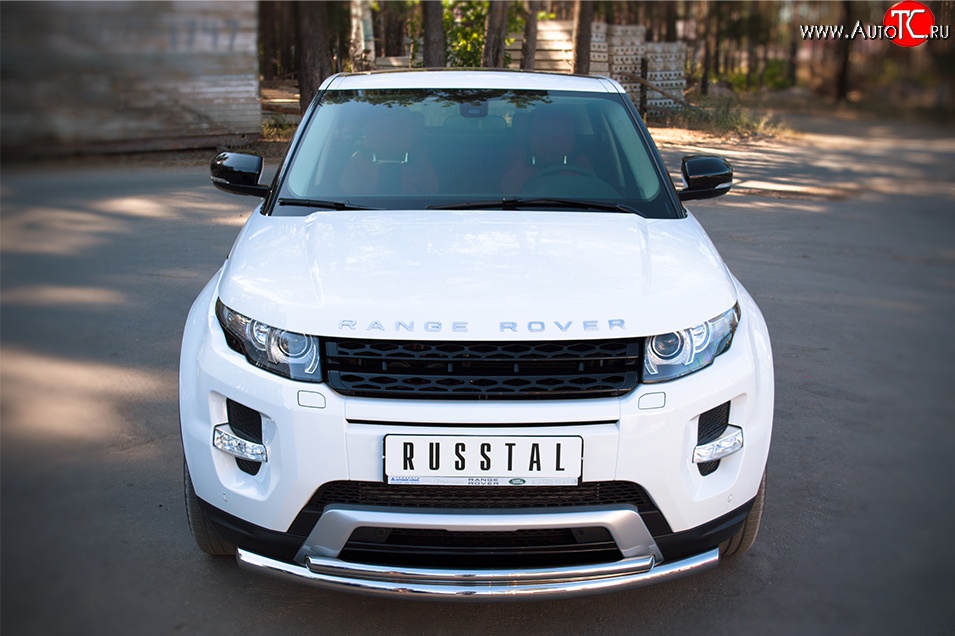 20 999 р. Защита переднего бампера (Dynamic, 2 трубыØ63 и 42 мм, нержавейка) SLITKOFF Land Rover Range Rover Evoque 1 L538 дорестайлинг 5 дв. (2011-2015)  с доставкой в г. Владивосток