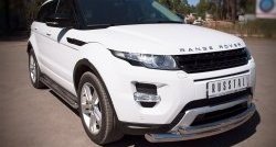 24 899 р. Защита переднего бампера (2 трубыØ76 и 42 мм, нержавейка) SLITKOFF Land Rover Range Rover Evoque 1 L538 дорестайлинг 5 дв. (2011-2015)  с доставкой в г. Владивосток. Увеличить фотографию 2