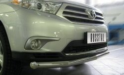 20 999 р. Одинарная защита переднего бампера SLITKOFF 76 мм Toyota Highlander XU40 рестайлинг (2010-2013)  с доставкой в г. Владивосток. Увеличить фотографию 2