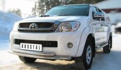 17 299 р. Защита переднего бампера (2 трубыØ63 мм, нержавейка) SLITKOFF  Toyota Hilux  AN10,AN20 (2008-2011) 1-ый рестайлинг  с доставкой в г. Владивосток. Увеличить фотографию 1