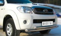 17 299 р. Защита переднего бампера (2 трубыØ63 мм, нержавейка) SLITKOFF  Toyota Hilux  AN10,AN20 (2008-2011) 1-ый рестайлинг  с доставкой в г. Владивосток. Увеличить фотографию 2