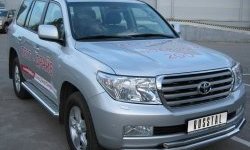 27 999 р. Защита переднего бампера (2 трубыØ76 и 42 мм, нержавейка) SLITKOFF Toyota Land Cruiser 200 дорестайлинг (2007-2012)  с доставкой в г. Владивосток. Увеличить фотографию 2