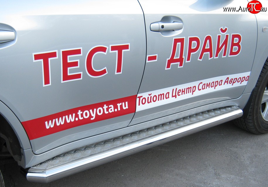 36 999 р. Широкая защита порогов SLITKOFF  Toyota Land Cruiser  200 (2007-2012) дорестайлинг  с доставкой в г. Владивосток