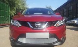 1 539 р. Сетка на бампер Russtal (хром) Nissan Qashqai 2 J11 рестайлинг (2017-2022)  с доставкой в г. Владивосток. Увеличить фотографию 3