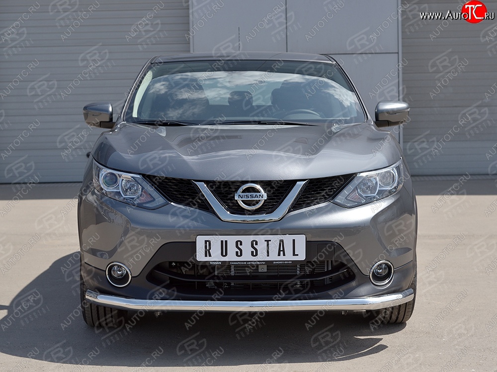 14 199 р. Защита переднего бампера (Ø42 мм, нержавейка) SLITKOFF  Nissan Qashqai  2 (2013-2019) J11 дорестайлинг  с доставкой в г. Владивосток