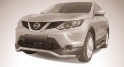 Фигурная защита переднего бампера диаметром 57 мм Slitkoff Nissan (Нисан) Qashqai (Кашкай)  2 (2013-2019) 2 J11 дорестайлинг