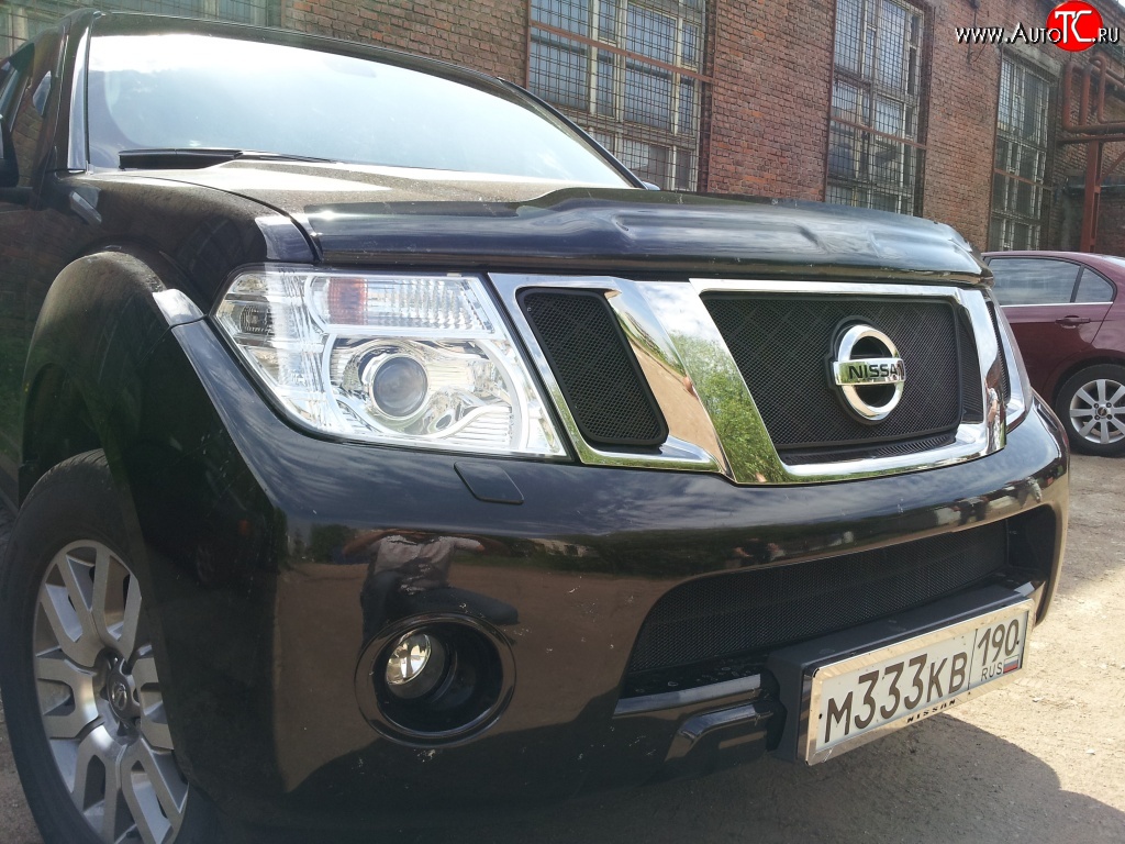 2 879 р. Сетка в решетку радиатора Russtal  Nissan Pathfinder  R51 (2009-2014) рестайлинг (черная)  с доставкой в г. Владивосток