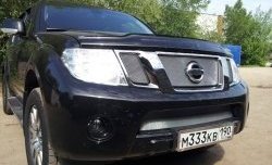 1 539 р. Нижняя сетка на бампер Russtal (хром) Nissan Pathfinder R51 рестайлинг (2009-2014)  с доставкой в г. Владивосток. Увеличить фотографию 2