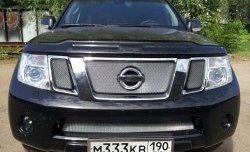 1 539 р. Нижняя сетка на бампер Russtal (хром) Nissan Pathfinder R51 рестайлинг (2009-2014)  с доставкой в г. Владивосток. Увеличить фотографию 4