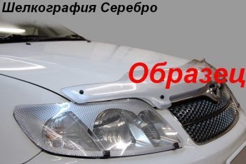 2 479 р. Дефлектор капота CA-Plastiс exclusive  Nissan AD  Y12 (2006-2016) дорестайлинг (Шелкография серебро)  с доставкой в г. Владивосток. Увеличить фотографию 2