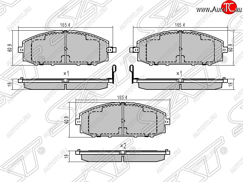 1 669 р. Колодки тормозные SAT (передние)  Nissan Patrol  5 (1997-2010) Y61 дорестайлинг, Y61 1-ый рестайлинг, Y61 2-ой рестайлинг  с доставкой в г. Владивосток