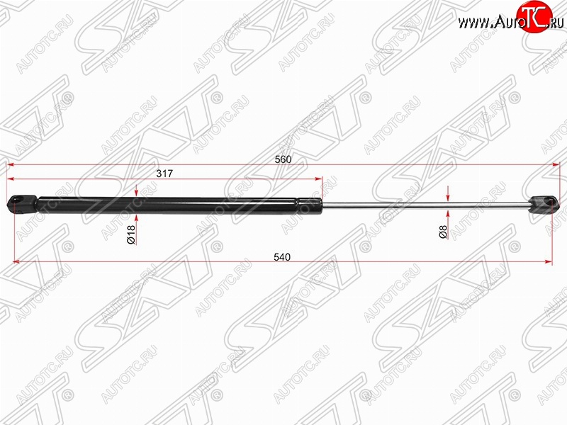 689 р. Газовый упор крышки багажника SAT  Nissan Almera  N16 - Sunny  B15  с доставкой в г. Владивосток