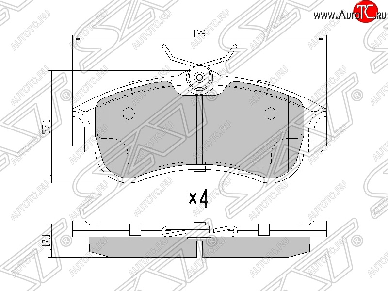 1 179 р. Колодки тормозные SAT (передние)  Nissan Almera ( N15,  N16) - Primera  1 седан  с доставкой в г. Владивосток