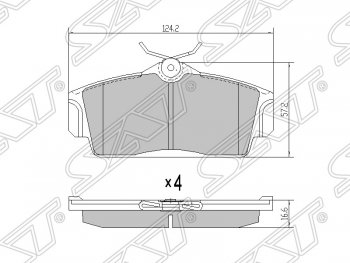 Колодки тормозные SAT (передние)  Almera  N16, Bluebird Sylphy  седан