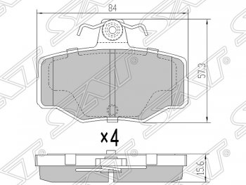 779 р. Колодки тормозные SAT (задние) Nissan Almera N16 седан дорестайлинг (2000-2003)  с доставкой в г. Владивосток. Увеличить фотографию 1