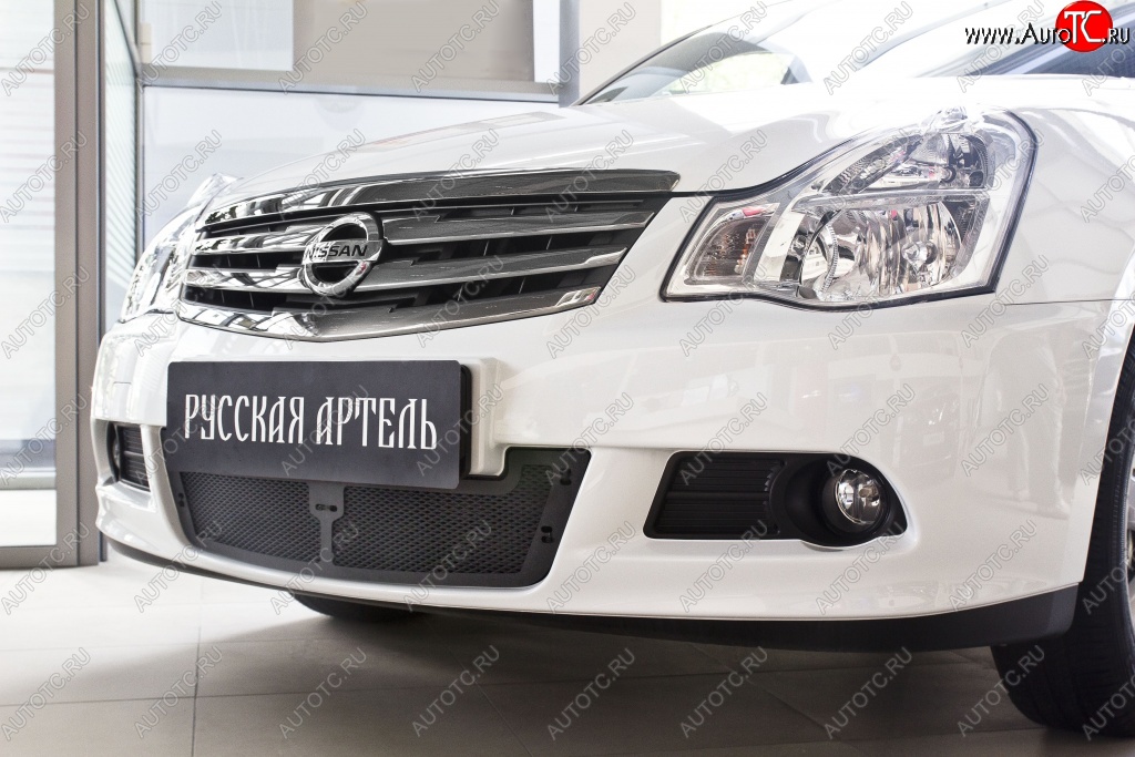 2 089 р. Защитная сетка решетки переднего бампера РА  Nissan Almera  G15 (2012-2019) седан  с доставкой в г. Владивосток