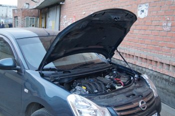 2 969 р. Упор капота MV-Tuning (одинарный) Nissan Almera G15 седан (2012-2019)  с доставкой в г. Владивосток. Увеличить фотографию 3