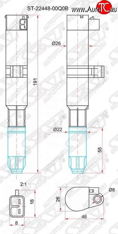 879 р. Катушка зажигания SAT  Nissan Almera  G15 (2012-2019) седан  с доставкой в г. Владивосток