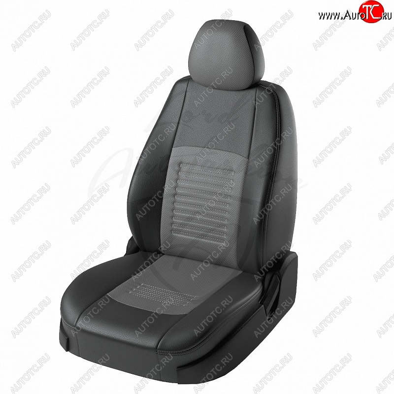 9 449 р. Чехлы для сидений Lord Autofashion Турин (экокожа)  Nissan Almera  G15 (2012-2019) седан (Черный, вставка серая)  с доставкой в г. Владивосток