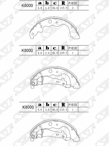 1 739 р. Колодки тормозные SAT (задние) Nissan Almera G15 седан (2012-2019)  с доставкой в г. Владивосток. Увеличить фотографию 1