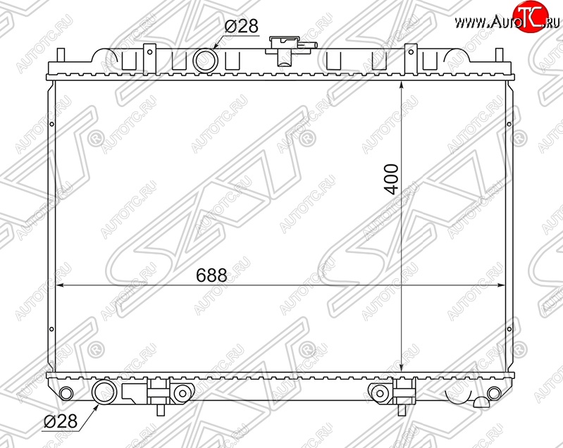 6 449 р. Радиатор двигателя (трубчатый, QG18EM, МКПП/АКПП) SAT  Nissan Avenir - Tino  с доставкой в г. Владивосток