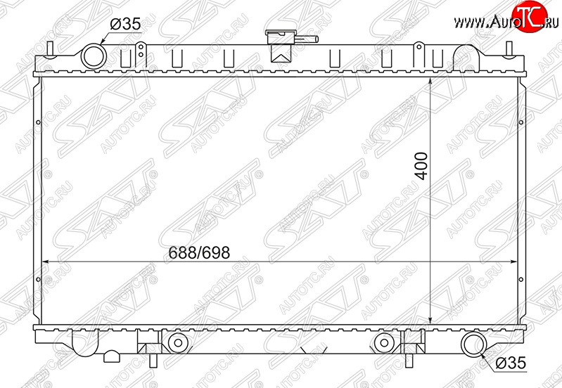 7 349 р. Радиатор двигателя (пластинчатый, 2.0-3.5, МКПП/АКПП) SAT Nissan Cefiro A32 (1994-1998)  с доставкой в г. Владивосток