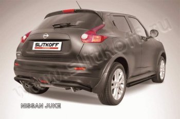 Защита заднего бампера из труб d57 Slitkoff (уголки, 57, 2WD) Nissan Juke 1 YF15 дорестайлинг (2010-2014)