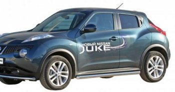 Защита порогов ТехноСфера (Техно Сфера) (нержавейка, 63.5 mm) Nissan Juke 1 YF15 рестайлинг (2014-2020)