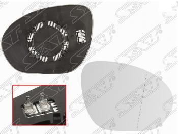 Правое полотно зеркала SAT (сферическое с обогревом) Nissan Juke  1 YF15 (2010-2014) дорестайлинг