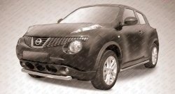 Защита переднего бампера из короткой трубы диаметром 57 мм Slitkoff Nissan Juke 1 YF15 дорестайлинг (2010-2014)