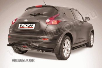 7 999 р. Защита заднего бампера из трубы d57 Slitkoff (волна) Nissan Juke 1 YF15 дорестайлинг (2010-2014) (Цвет: серебристый)  с доставкой в г. Владивосток. Увеличить фотографию 1