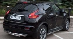 15 549 р. Защита заднего бампера (Ø63 и 42 мм, нержавейка) SLITKOFF Nissan Juke 1 YF15 дорестайлинг (2010-2014)  с доставкой в г. Владивосток. Увеличить фотографию 4