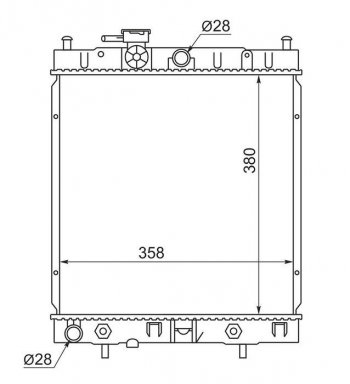 Радиатор двигателя (пластинчатый, МКПП/АКПП) SAT Nissan (Нисан) Micra (Микра)  K11 (1992-2003) K11 5 дв. дорестайлинг, 5 дв. рестайлинг