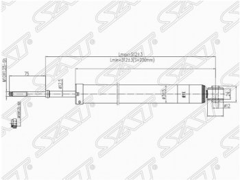Амортизатор задний SAT Nissan Micra K11 5 дв. рестайлинг (2000-2003)