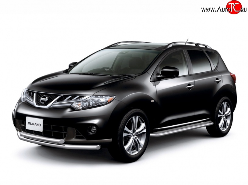 10 899 р. Широкая защита порогов Petroil Tuning Nissan Murano 2 Z51 рестайлинг (2010-2016)  с доставкой в г. Владивосток