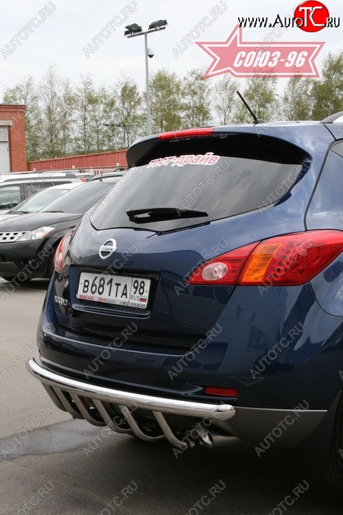 16 064 р. Защита заднего бампера Souz-96 (d60) Nissan Murano 2 Z51 дорестайлинг (2008-2011)  с доставкой в г. Владивосток