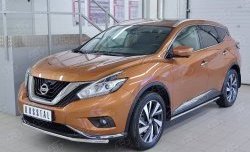 16 899 р. Защита переднего бампера (Ø42 мм, нержавейка) SLITKOFF Nissan Murano 3 Z52 дорестайлинг (2015-2022)  с доставкой в г. Владивосток. Увеличить фотографию 2