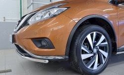 16 899 р. Защита переднего бампера (Ø42 мм, нержавейка) SLITKOFF Nissan Murano 3 Z52 дорестайлинг (2015-2022)  с доставкой в г. Владивосток. Увеличить фотографию 3