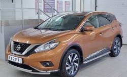 21 349 р. Защита переднего бампера (2 трубыØ42 мм, нержавейка) SLITKOFF Nissan Murano 3 Z52 дорестайлинг (2015-2022)  с доставкой в г. Владивосток. Увеличить фотографию 2