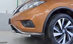 21 349 р. Защита переднего бампера (2 трубыØ42 мм, нержавейка) SLITKOFF Nissan Murano 3 Z52 дорестайлинг (2015-2022)  с доставкой в г. Владивосток. Увеличить фотографию 3