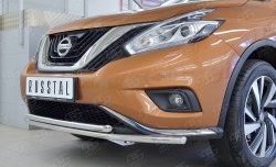 21 349 р. Защита переднего бампера (2 трубыØ42 мм, нержавейка) SLITKOFF Nissan Murano 3 Z52 дорестайлинг (2015-2022)  с доставкой в г. Владивосток. Увеличить фотографию 4