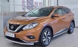 18 699 р. Защита переднего бампера (Ø63 мм, нержавейка) SLITKOFF  Nissan Murano  3 Z52 (2015-2022) дорестайлинг  с доставкой в г. Владивосток. Увеличить фотографию 2