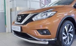 18 699 р. Защита переднего бампера (Ø63 мм, нержавейка) SLITKOFF  Nissan Murano  3 Z52 (2015-2022) дорестайлинг  с доставкой в г. Владивосток. Увеличить фотографию 4