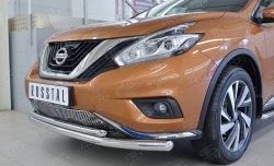 22 449 р. Защита переднего бампера (2 трубыØ63 и 42 мм, нержавейка) SLITKOFF Nissan Murano 3 Z52 дорестайлинг (2015-2022)  с доставкой в г. Владивосток. Увеличить фотографию 4