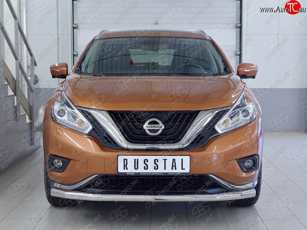 18 699 р. Защита переднего бампера (Ø63 мм, нержавейка) SLITKOFF  Nissan Murano  3 Z52 (2015-2022) дорестайлинг  с доставкой в г. Владивосток